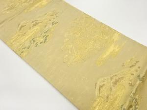 山並に松・波・日本家屋模様織出し袋帯